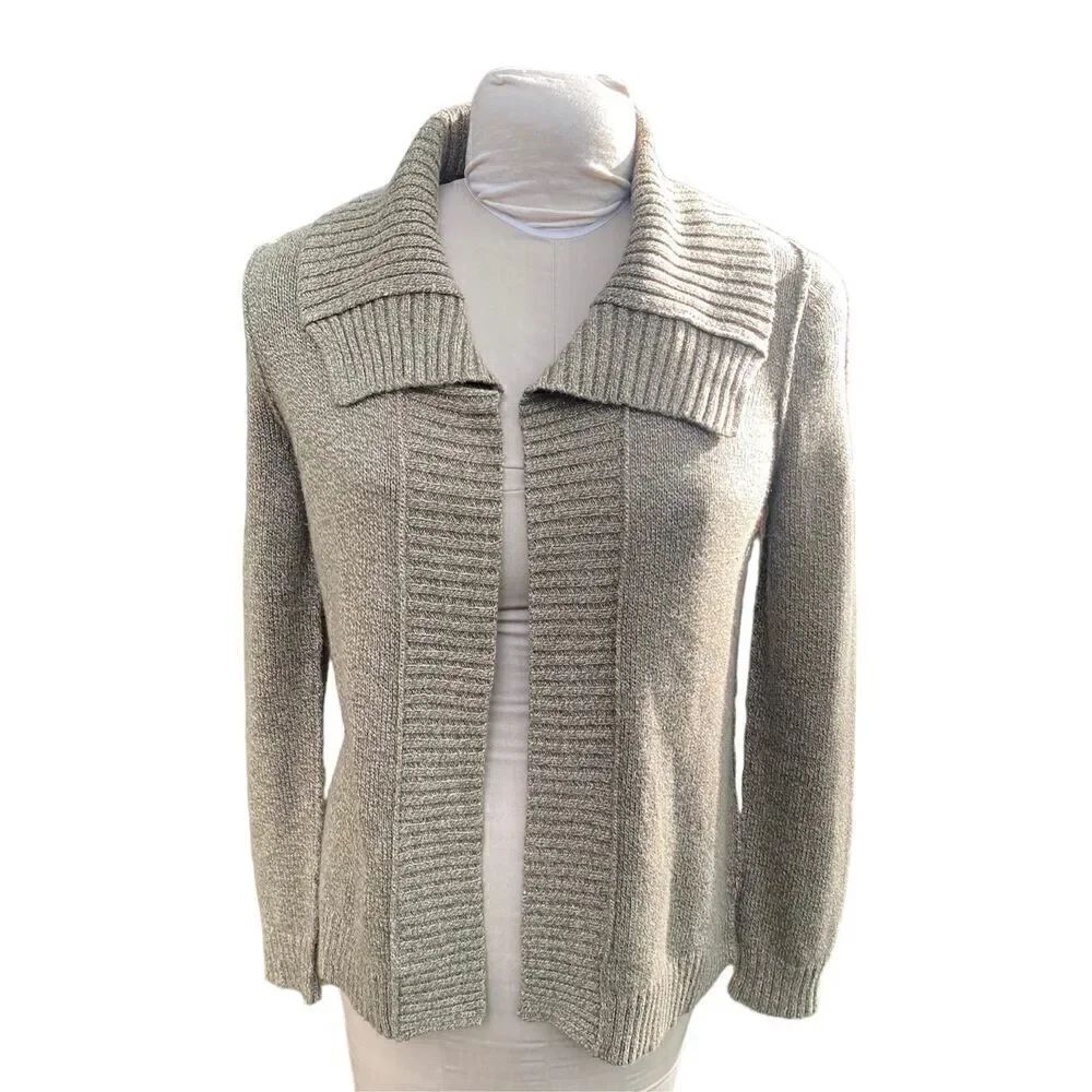 Open Front Cardigan Rolled Collar Celery Green by Old Navy Size M